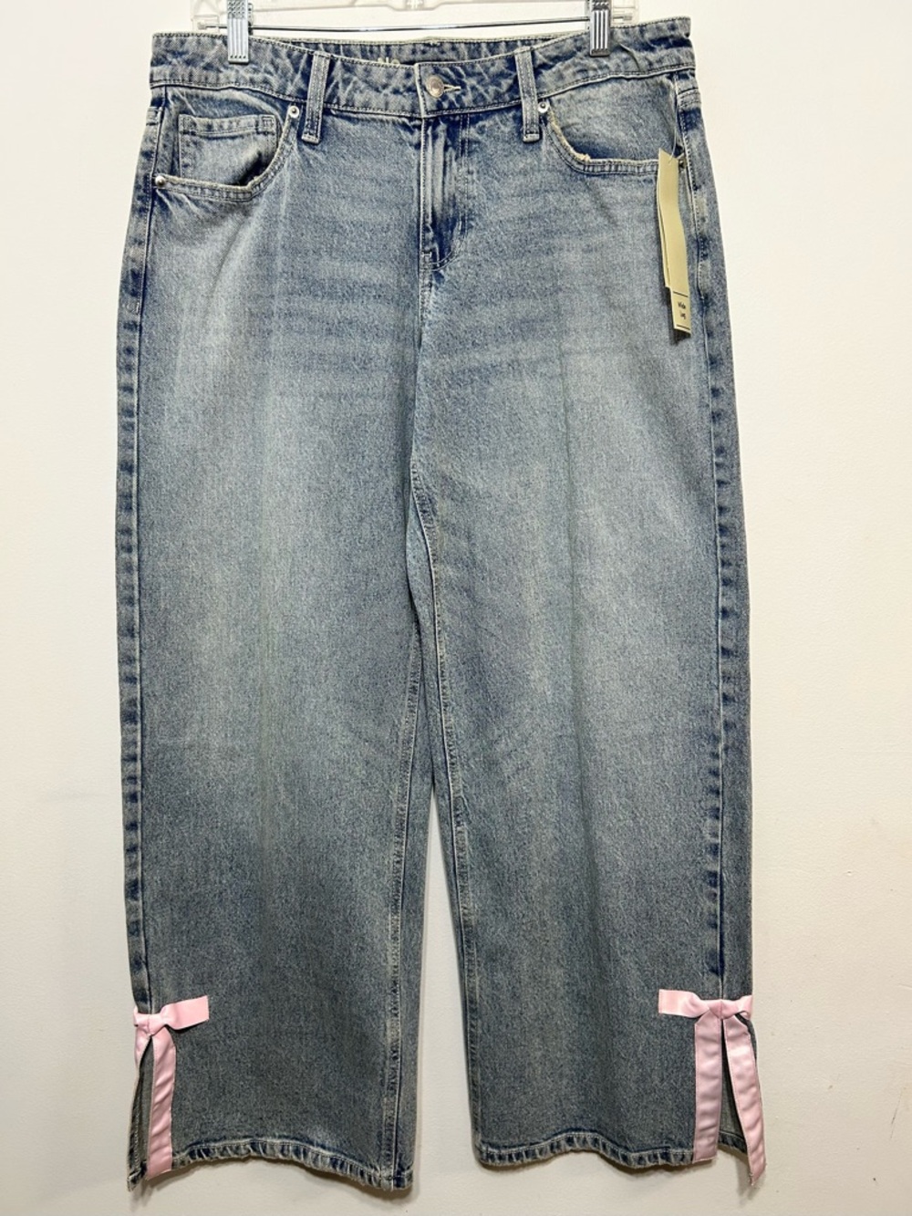 New! No Boundaries Side Bow Baggy Wide Leg Jeans Womens Size 8 - Picture 6 of 11